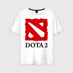 Футболка оверсайз женская Dota 2: Logo, цвет: белый