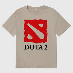 Футболка оверсайз женская Dota 2: Logo, цвет: миндальный