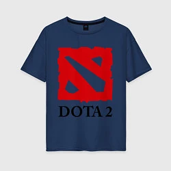 Футболка оверсайз женская Dota 2: Logo, цвет: тёмно-синий