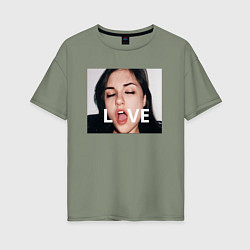 Футболка оверсайз женская Sasha Grey LOVE, цвет: авокадо