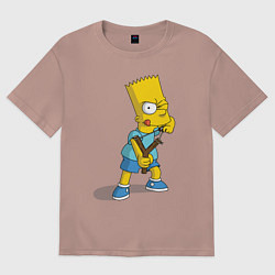 Футболка оверсайз женская Bart Bully, цвет: пыльно-розовый