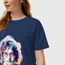 Футболка оверсайз женская John Lennon: Art, цвет: тёмно-синий — фото 2