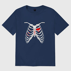 Футболка оверсайз женская TOP Skeleton, цвет: тёмно-синий