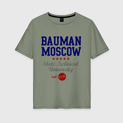Футболка оверсайз женская Bauman STU, цвет: авокадо