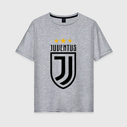Футболка оверсайз женская Juventus FC: 3 stars, цвет: меланж
