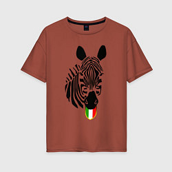 Футболка оверсайз женская Juventus Zebra, цвет: кирпичный