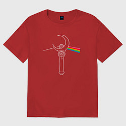 Футболка оверсайз женская Dark side of the moon, цвет: красный