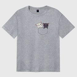 Футболка оверсайз женская Кисы, цвет: меланж