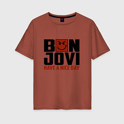 Футболка оверсайз женская Bon Jovi: Nice day, цвет: кирпичный