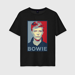 Футболка оверсайз женская Bowie Poster, цвет: черный