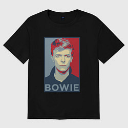 Футболка оверсайз женская Bowie Poster, цвет: черный