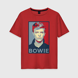 Футболка оверсайз женская Bowie Poster, цвет: красный