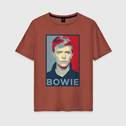 Футболка оверсайз женская Bowie Poster, цвет: кирпичный