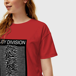 Футболка оверсайз женская Joy Division: Unknown Pleasures, цвет: красный — фото 2