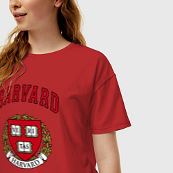 Футболка оверсайз женская Harvard university, цвет: красный — фото 2