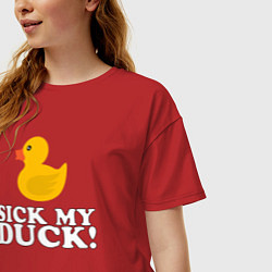 Футболка оверсайз женская Sick my duck!, цвет: красный — фото 2