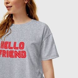 Футболка оверсайз женская Hello Friend, цвет: меланж — фото 2