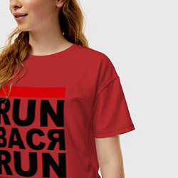 Футболка оверсайз женская Run Вася Run, цвет: красный — фото 2