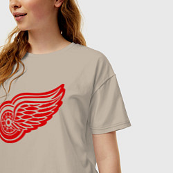 Футболка оверсайз женская Detroit Red Wings: Pavel Datsyuk, цвет: миндальный — фото 2