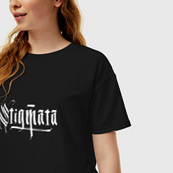 Футболка оверсайз женская Stigmata, цвет: черный — фото 2