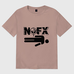 Футболка оверсайз женская NOFX crushman, цвет: пыльно-розовый