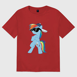 Футболка оверсайз женская Крутая пони, цвет: красный