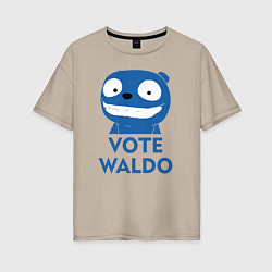 Футболка оверсайз женская Vote Waldo, цвет: миндальный