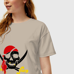 Футболка оверсайз женская Пиратская футболка, цвет: миндальный — фото 2