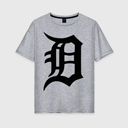 Футболка оверсайз женская Detroit Tigers, цвет: меланж