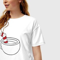 Футболка оверсайз женская Red Cuphead, цвет: белый — фото 2