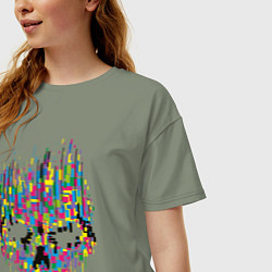 Футболка оверсайз женская Череп, цвет: авокадо — фото 2