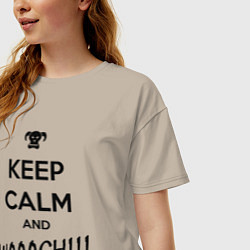 Футболка оверсайз женская Keep Calm & WAAAGH, цвет: миндальный — фото 2