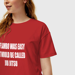 Футболка оверсайз женская If Sambo Was Easy, цвет: красный — фото 2