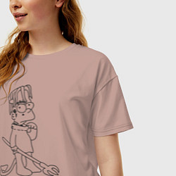 Футболка оверсайз женская Bart: Hell Boy, цвет: пыльно-розовый — фото 2
