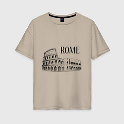 Футболка оверсайз женская Rome Coliseum, цвет: миндальный