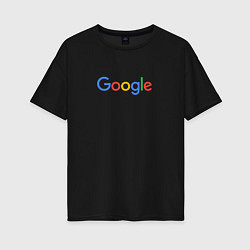 Футболка оверсайз женская Google, цвет: черный