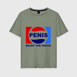 Женская футболка оверсайз Penis. Enjoy the taste