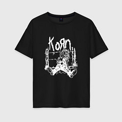 Футболка оверсайз женская Korn, цвет: черный