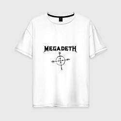 Футболка оверсайз женская Megadeth Compass, цвет: белый