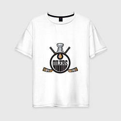 Женская футболка оверсайз Edmonton Oilers Hockey