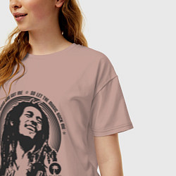 Футболка оверсайз женская Bob Marley: Island, цвет: пыльно-розовый — фото 2