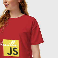 Футболка оверсайз женская Vanilla JS, цвет: красный — фото 2