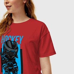 Футболка оверсайз женская Ice Hockey, цвет: красный — фото 2