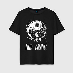 Футболка оверсайз женская Find Balance, цвет: черный