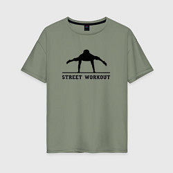 Футболка оверсайз женская Street workout v, цвет: авокадо