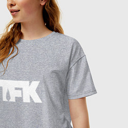 Футболка оверсайз женская TFK: White Logo, цвет: меланж — фото 2