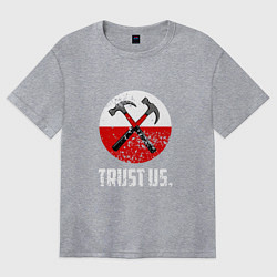 Футболка оверсайз женская Trust us, цвет: меланж