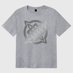 Футболка оверсайз женская Звезда Сварога: серебро, цвет: меланж