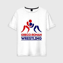 Футболка оверсайз женская Greco-roman wrestling, цвет: белый