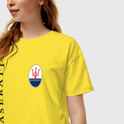 Футболка оверсайз женская Maserati с лого, цвет: желтый — фото 2